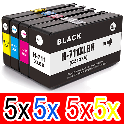 HP Designjet T100 (5BK,5C,5M,5Y) x20 Comp.