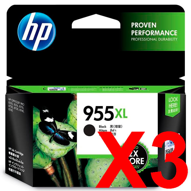 HP Officejet Pro 8745 L0S72AA x3 Black Gen.