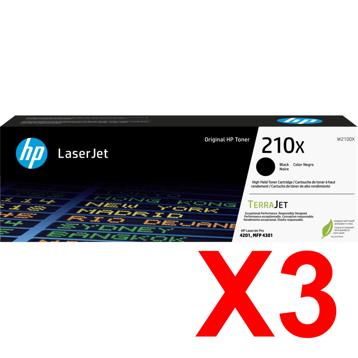 HP Pro 4201 W2100X x3 Black Gen.