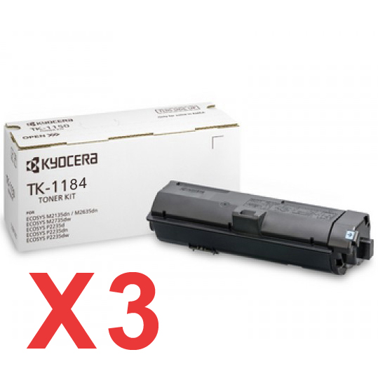 Kyocera M2735DW TK-1184 x3 Gen.