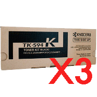 Kyocera FSC2126MFP FS-C2026MFP x3 Black Gen.