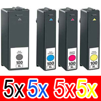 Lexmark Pro115 (5BK,5C,5M,5Y) x20 High Yield Comp.