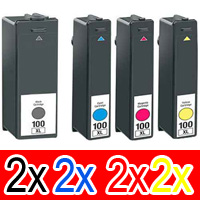 Lexmark Pro115 (2BK,2C,2M,2Y) x8 High Yield Comp.