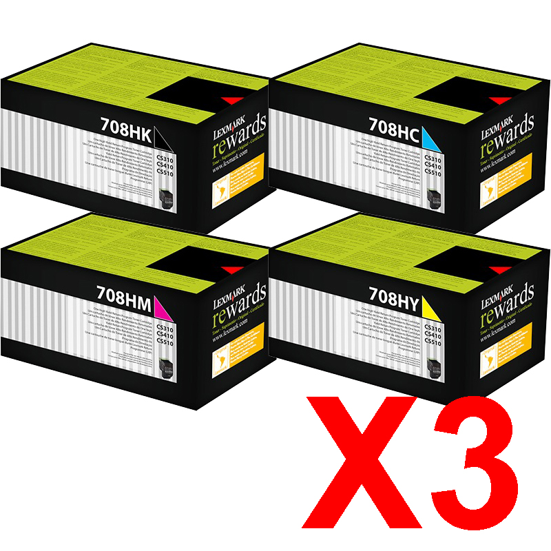 Lexmark CS310 708HK/C/M/Y x3 High Yield Gen.