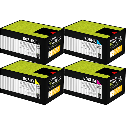 Lexmark CX510DHE 808HK/C/M/Y x4 High Yield Gen.