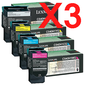 Lexmark C540 C543 x3 High Yield Gen.