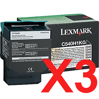 Lexmark C540 C543 x3 Black High Yield Gen.