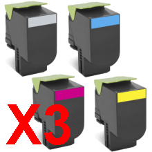 Lexmark CS310 708HK/C/M/Y x3 High Yield Comp.