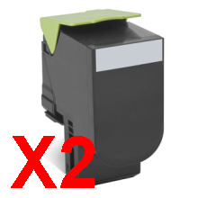 Lexmark CX510DHE 80C8HK0 x2 Black High Yield Comp.