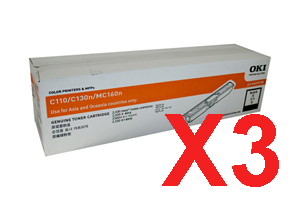 OKI C110 C130/MC160 x3 Black Gen.