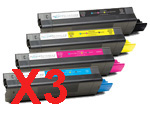 OKI C3100 Toner x4 Comp. - Toner Cartridge Set