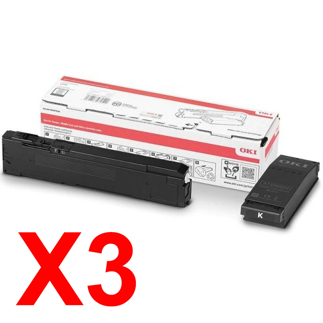 OKI C650 Toner x3 Black Gen. - DN Black Toner Cartridge