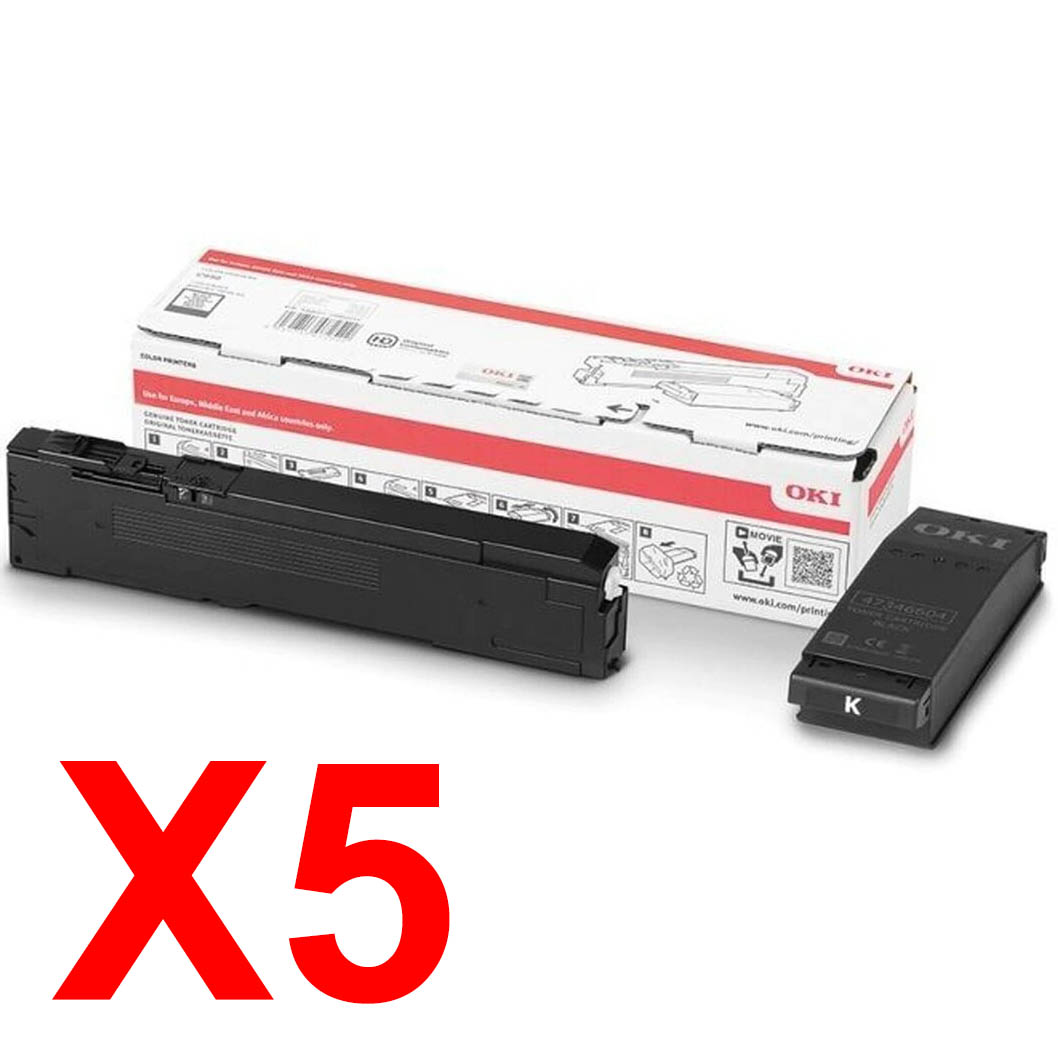 OKI C650 Toner x5 Black Gen. - DN Black Toner Cartridge