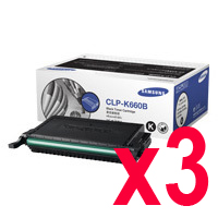 Samsung CLP610ND CLP-K660B x3 Black Gen.